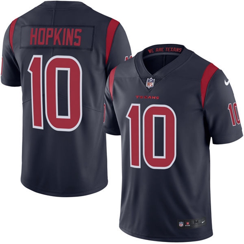 Nike Texans #10 DeAndre Hopkins Navy Blue Men's Stitched NFL Limited Rush Jersey - Click Image to Close